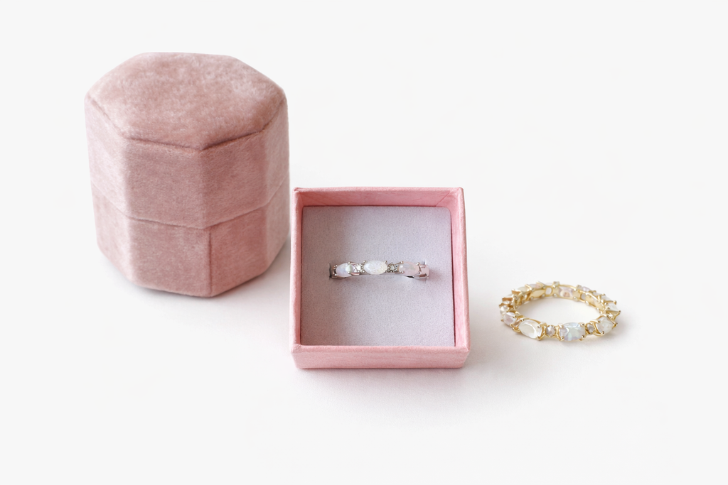 Elodie Opal Eternity Band- Gold