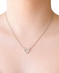 Natalie Silver Open Heart Necklace- 18"