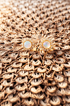 Aurora Opal Halo Stud Earrings- Gold