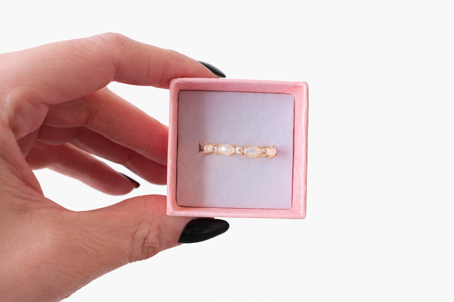 Elodie Opal Eternity Band- Gold