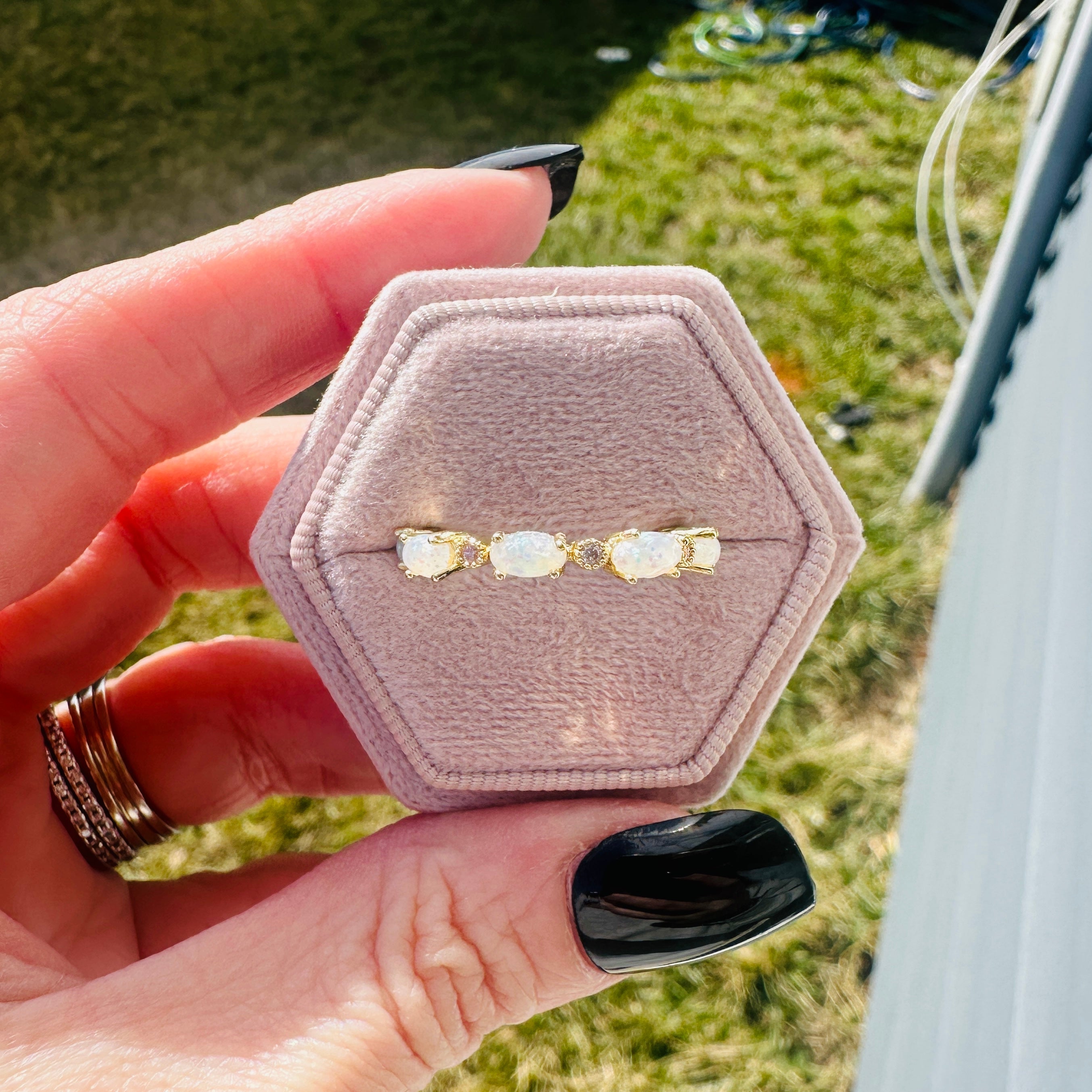 Elodie Opal Eternity Band- Gold