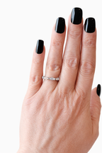 Elodie Opal Eternity Band- Silver